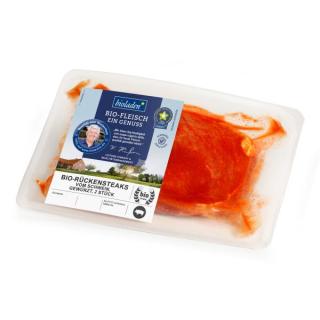 b*Schweinerückensteaks gewürzt. 2 St
