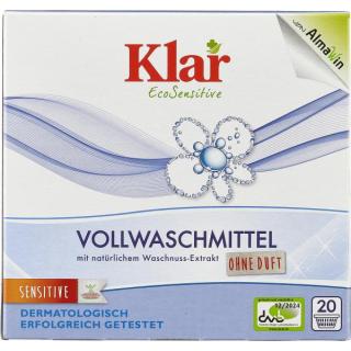 Klar Vollwaschmittel Pulver mit Waschnuss