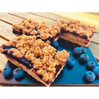 Blaubeer Haferstreusel Kuchen (2 Stück)